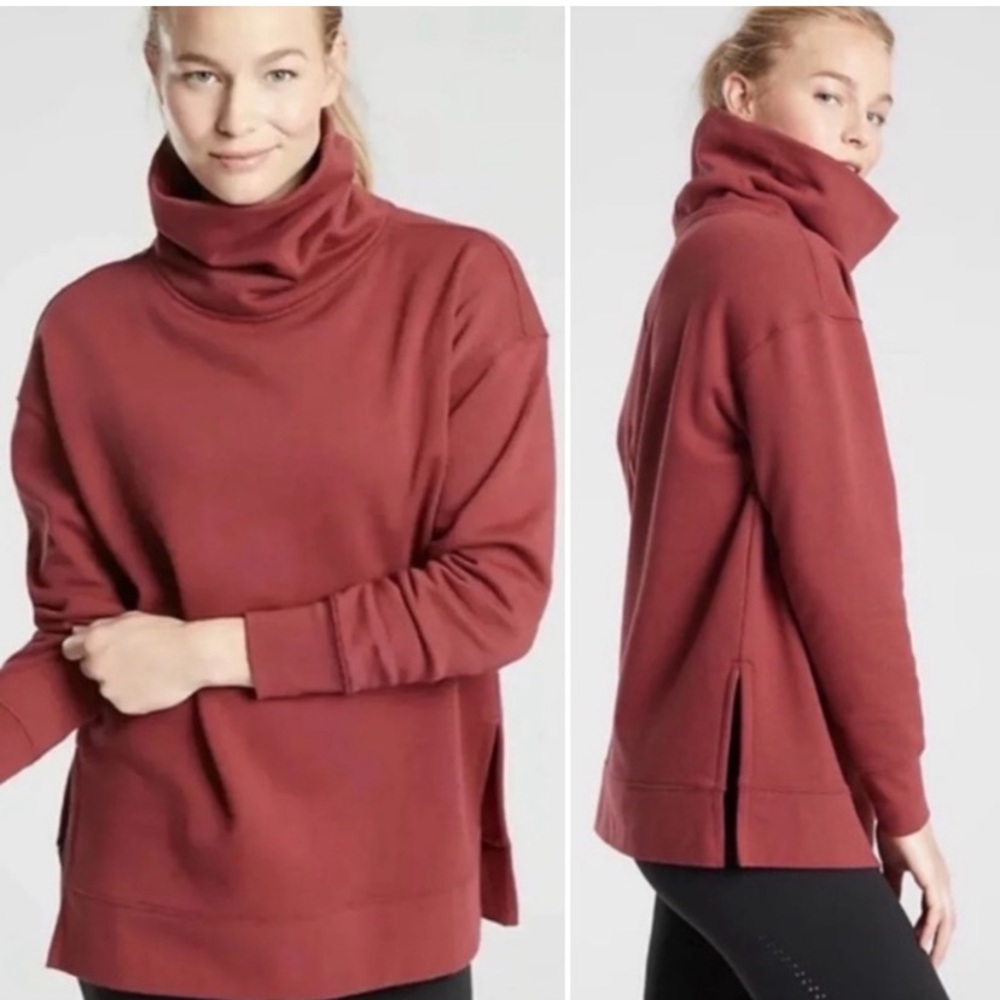 Athleta Pullover Cowlneck Sweater in Mauve